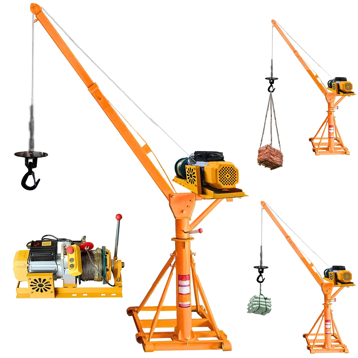 SWADESI KRAFTS Electric Mini Lifting Crane with 3HP Electric Motor |8mm Wire Thickness | 40 Meter Length of the Wire and 57kg with 360 Adjustable Frame | Mini Crane Scale 500kg