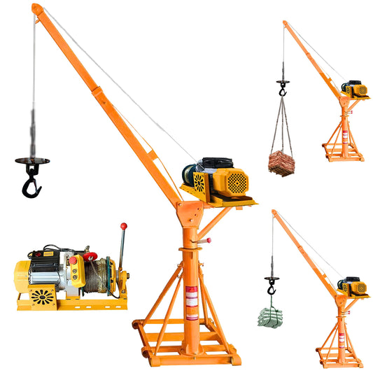 SWADESI KRAFTS Electric Mini Lifting Crane with 3HP Electric Motor |8mm Wire Thickness | 40 Meter Length of the Wire and 57kg with 360 Adjustable Frame | Mini Crane Scale 500kg
