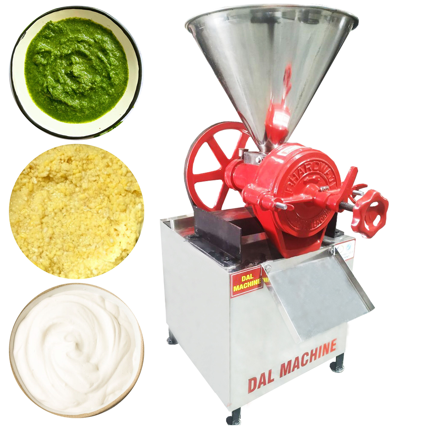 SWADESI KRAFTS Stainless Steel Kaiju Paste Making Machine with 3 HP Motor| Wet DAL Grinder Machine Capacity 50-70Kg Depend on Material Used to Make Thick Paste