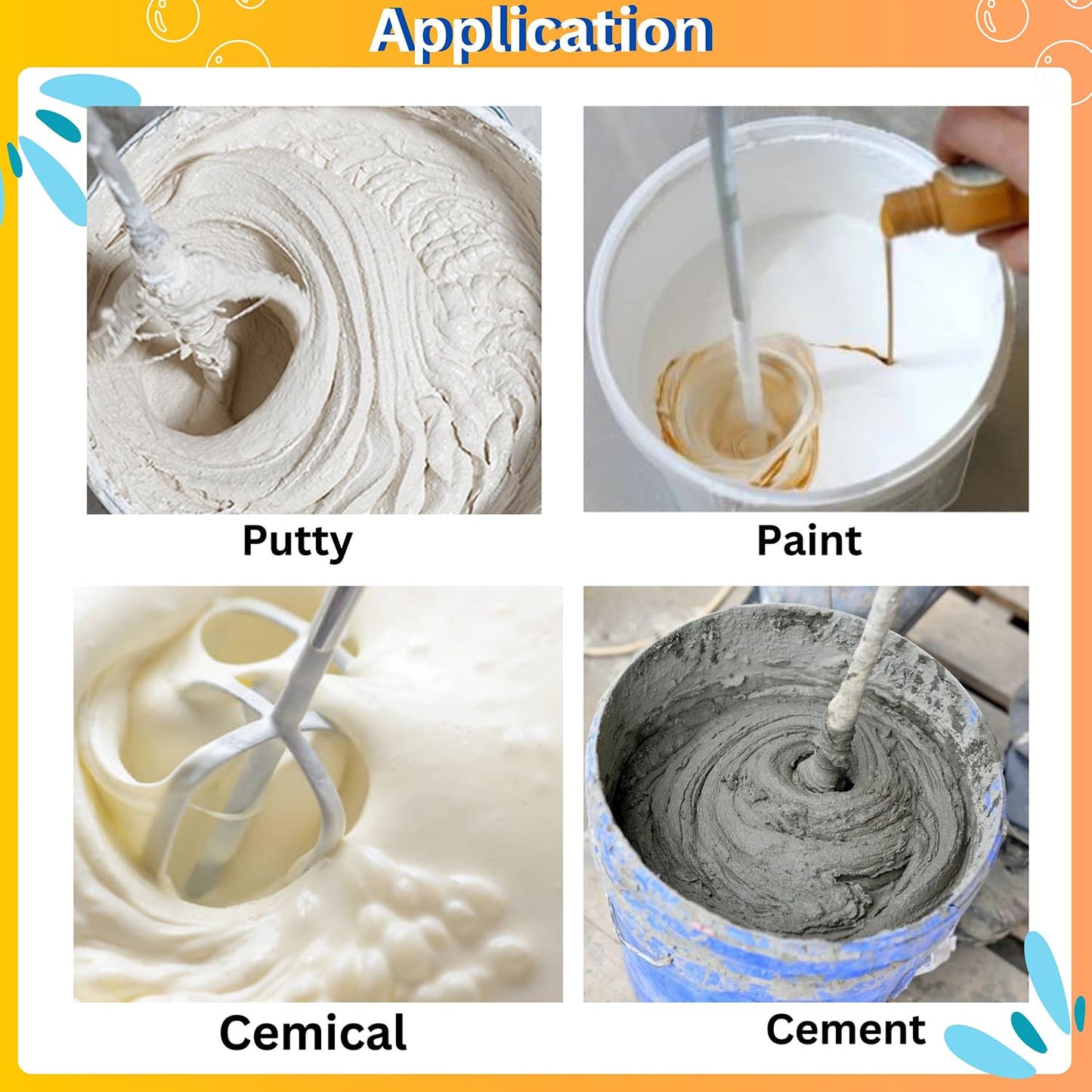 Swadesi krafts putty mixer machine blends mixture quickly and removes lumps paint mixer for painter, 1250 watt copper winded motor paint mixing A3 (Putty Mixing Machine)