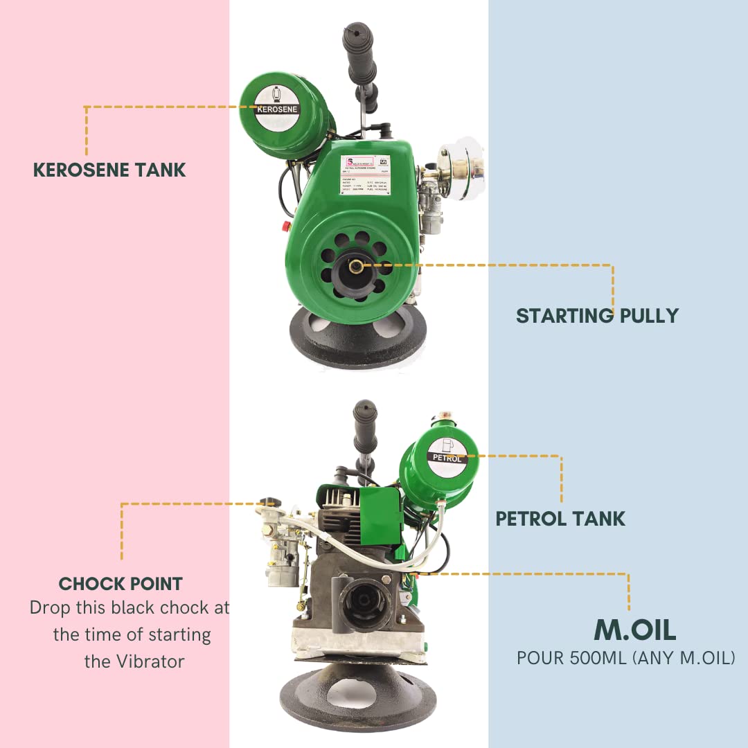 SWADESI KRAFTS Concrete Vibration Machine Petrol Needle | Concrete Vibrator a1, 220 Volts (70 L x 50 W x 50 H), Green