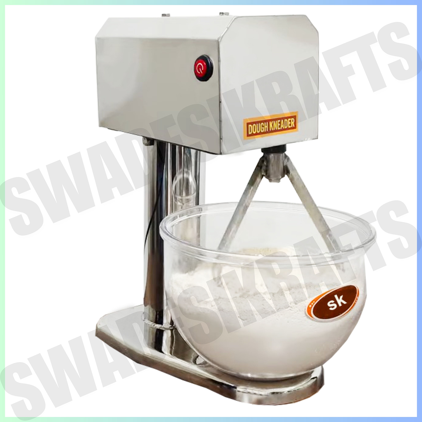 swadesi krafts 2kg Dough Kneader Machine Electric With 0.25hp Motor | Stainless Steel Atta Maker Machine Bowl (1.5mm) suitable for Besan atta, Maida, other Besan products D1