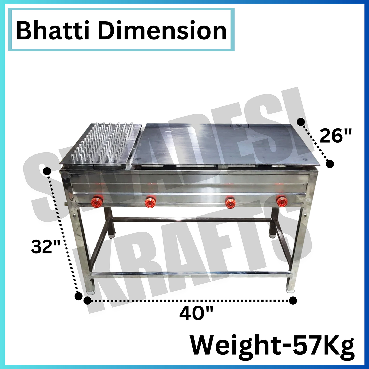 SWADESI KRAFTS stainless steel chapati Bhatti gas puffer 24”36”32” inch | commercial chapati making machine with puffer plate use for roti Frankie sandwich paratha wraps A4