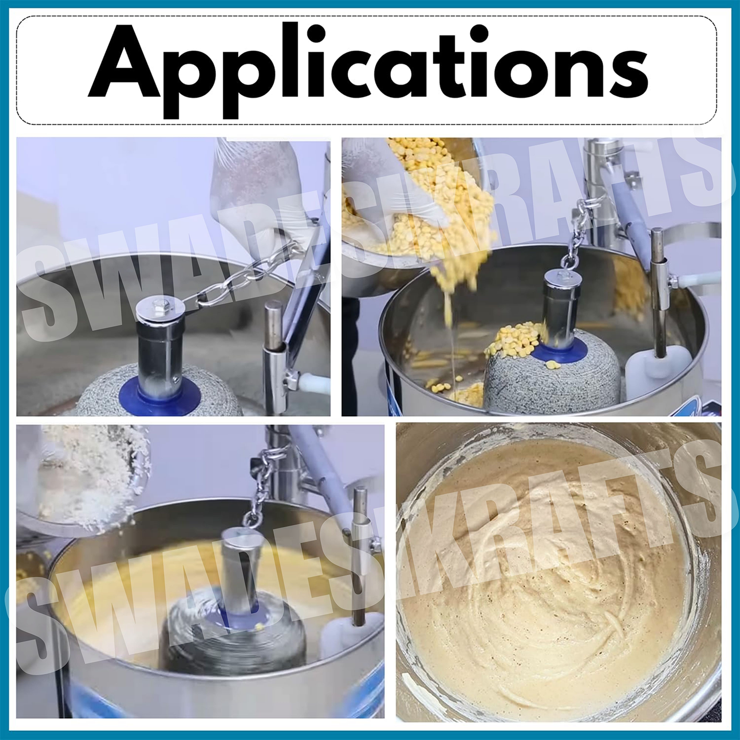 Swadesi Krafts 7ltr Stainless Steel Wet Grinder Machine with 1-Hp Motor for Kitchen | Hotel | Restaurant (Commercial Use Only) to Wet Dal, Rice, Dosa, Idle