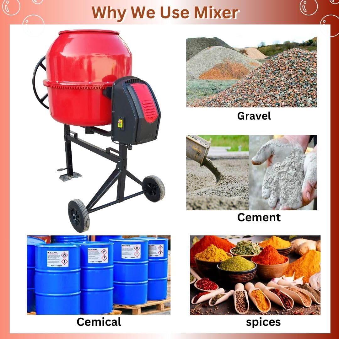 SWADESI KRAFTS 260ltr-Electric Concrete Mixture Machine | Concrete Mixer Machine1 1115-watt S1