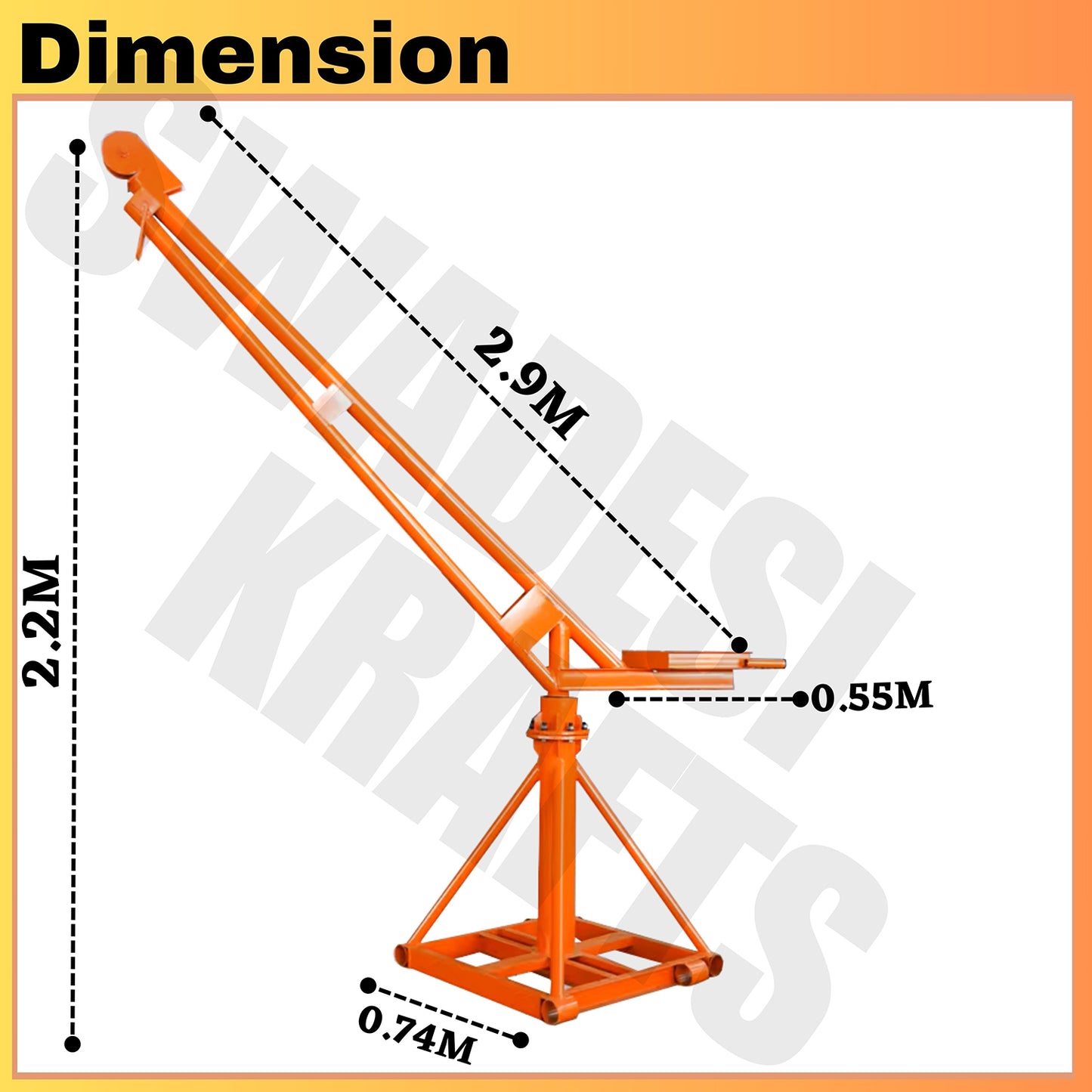 SWADESI KRAFTS Electric Mini Lifting Crane 95kg Frame | Mini Crane Scale 500kg (WITHOUT MOTOR)
