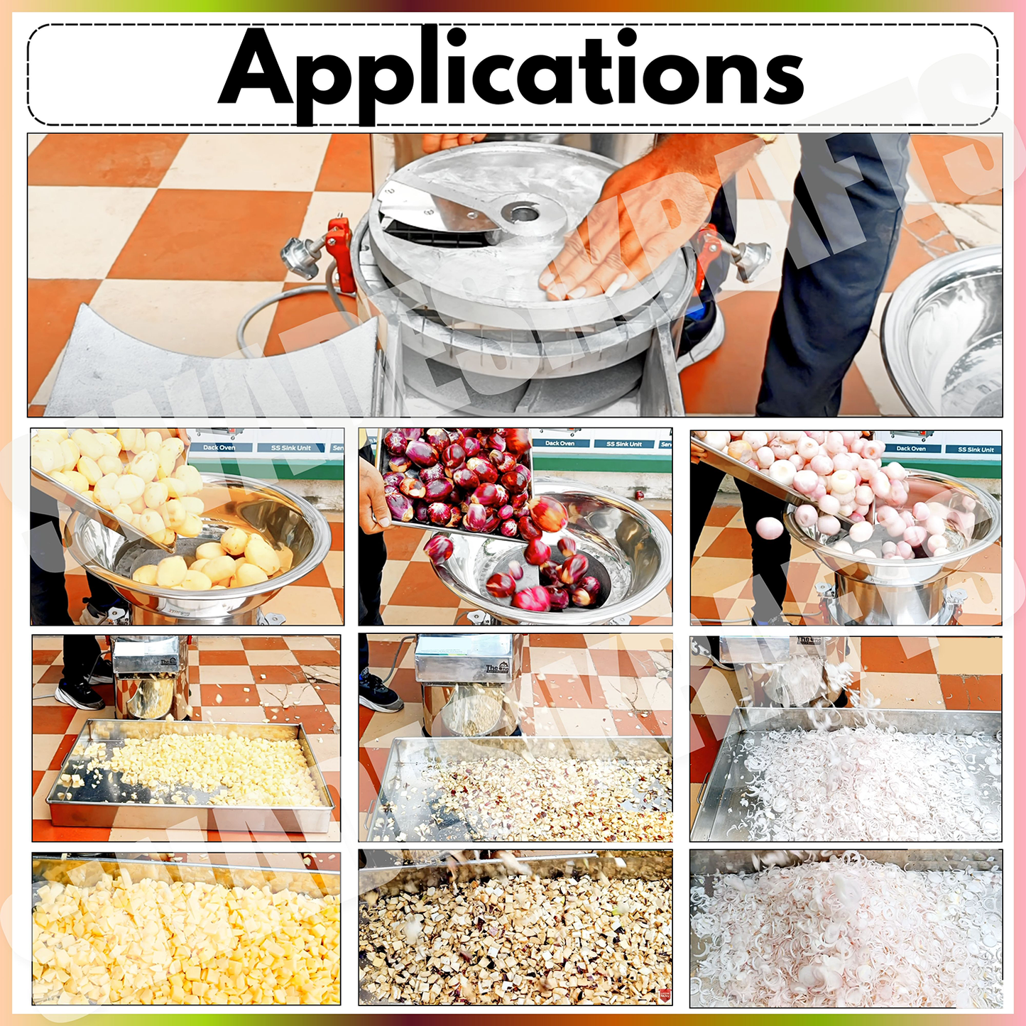 Swadesi Krafts Stainless Automatic Vegetable cutting Machine for Kitchen with 2hp Motor |Salad Vegetable Cutter for Hotel Capacity- 600KG/Hr A3