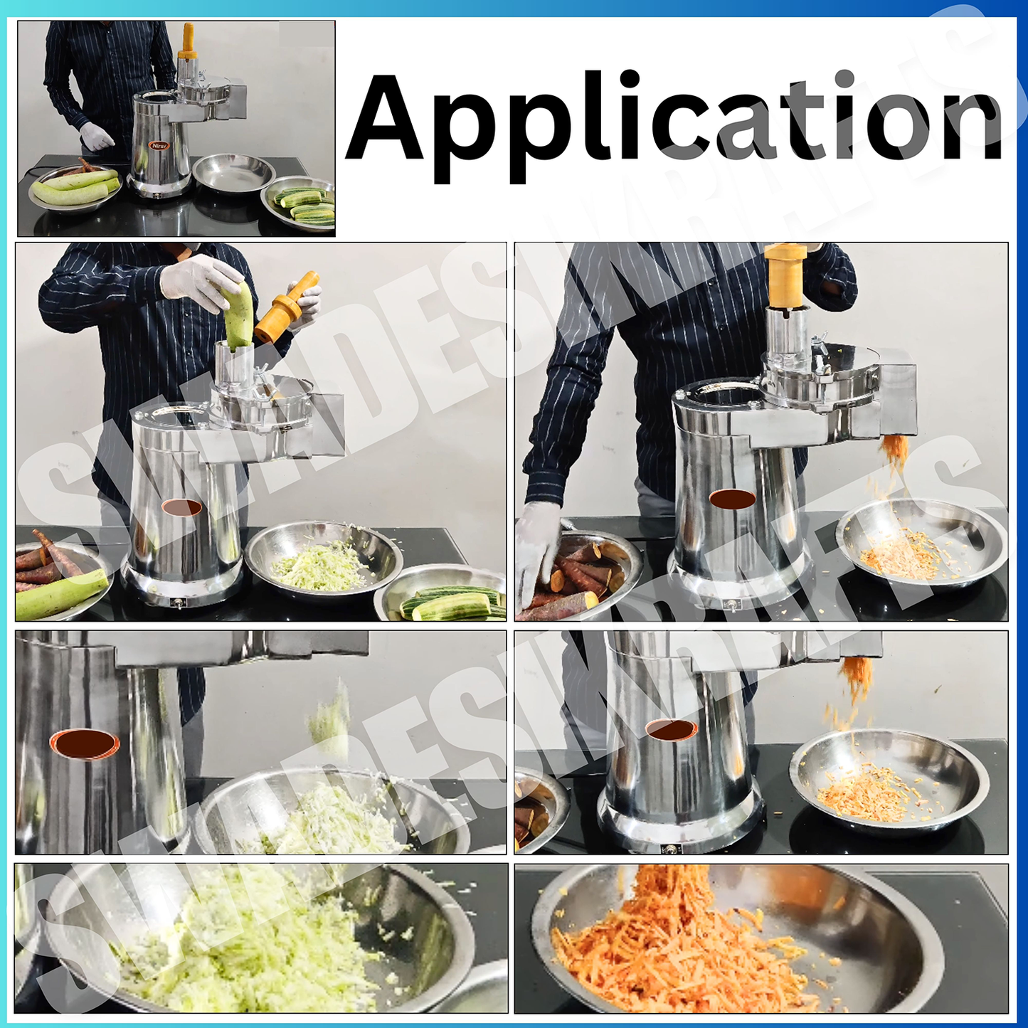 SWADESI KRAFTS Stainless Steel Vegetable Grater and Slicer Machine with 1hp Motor | Kadukas Machine Electric Capacity is 80-90kg/Hr Carrot Grater Automatic Comes with Slice and Shred Blade A2
