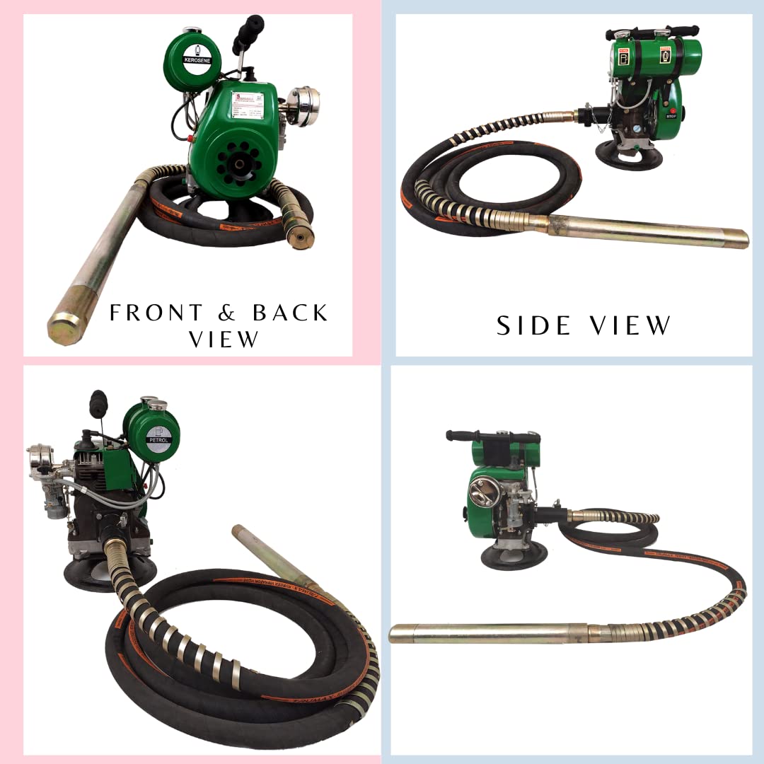 SWADESI KRAFTS Concrete Vibration Machine Petrol Needle | Concrete Vibrator a1, 220 Volts (70 L x 50 W x 50 H), Green