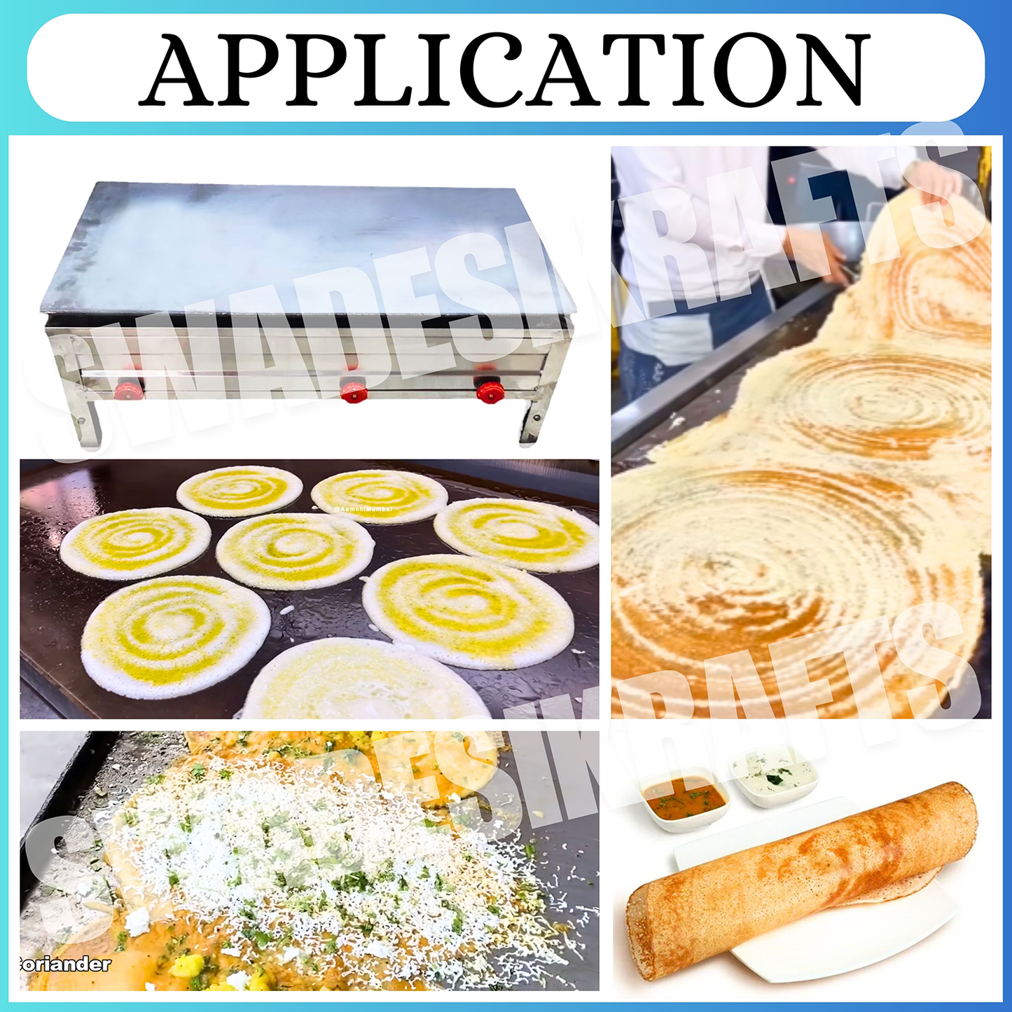 SWADESI KRAFTS Dosa Bhatti Stainless Steel Body with Plate Size 24"X36"X12" and Weight 56Kg for Making Dosa.