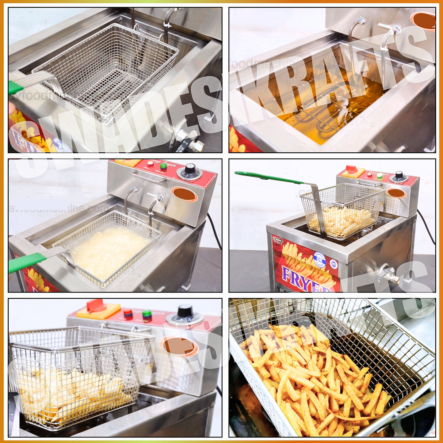 Swadesi Krafts Deep Fryer Machine Stainless Steel 202 Body With 3500-Watt Heater Automatic Deep Fryer Size 25”X13”X14.5” Inch (LXWXH) Used for Fry Samosa, French Fry, Bhature Etc