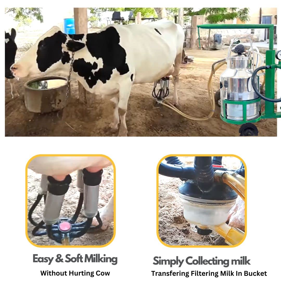 SWADESI KRAFTS Cow Milking Machine for Cow Dairy 200 LPM (1 Cow Milking 4-5 Minutes) (Compatible with Desi, HF, Jersy Cow) (Non Compatible with Buffalo, Gir, Sahiwal, Kashmiri Cow) a6