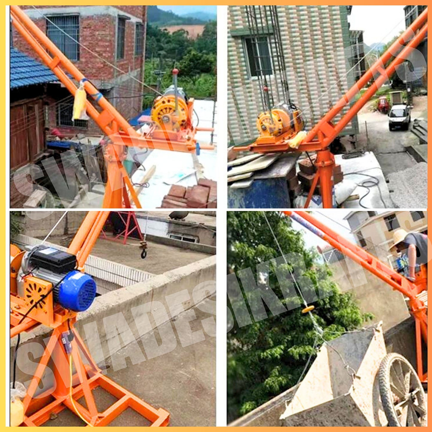 SWADESI KRAFTS Electric Mini Lifting Crane 70kg Frame | Mini Crane Scale 500kg (WITHOUT MOTOR)