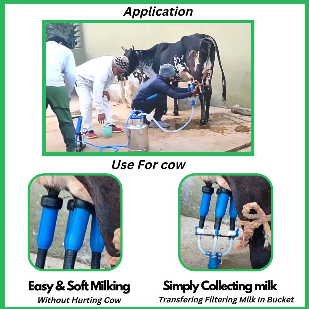 swadesi krafts Manual Rubber Cow Milking Machine For Cow Dairy (14.5 Ltr Bucket) (Compatible With Desi, Hf, Jersey Cow) (Non Compatible With Buffalo, Sahiwal, Kashmiri Cow) C6 - ?52L X 45W X 32.5H Cm