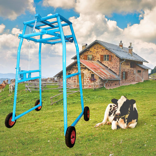 Cow Lifting Machine with Big Wheel | Full Set | Weight Capacity up to 1000kg | Heavy Duty Gearbox | Animal Lifting Machine for Cows a1