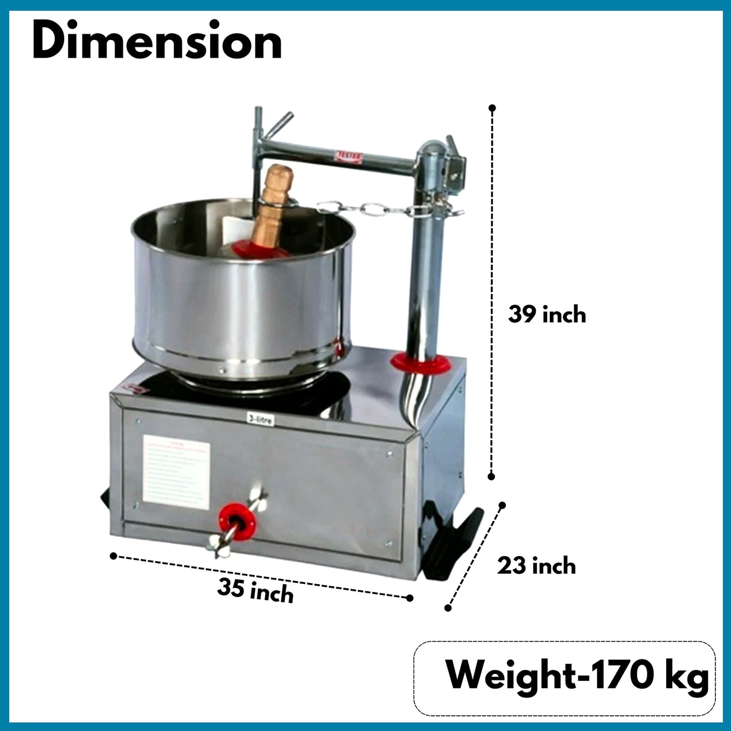 Swadesi Krafts 10ltr Stainless Steel Wet Grinder Machine with 1-Hp Motor for Kitchen | Hotel | Restaurant (Commercial Use Only) to Wet Dal, Rice, Dosa, Idle