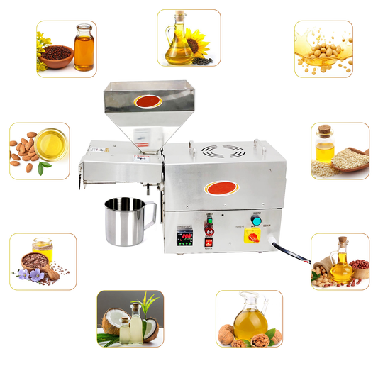 SWADESI KRAFTS Oil Pressing Machine Stainless Steel 202 Body 1200-Watt Motor Single Phase Oil Pressing Machine for Home Size 24”X9”X24” Inch (LXWXH) Used for Pressing of Peanut, Almond Oil