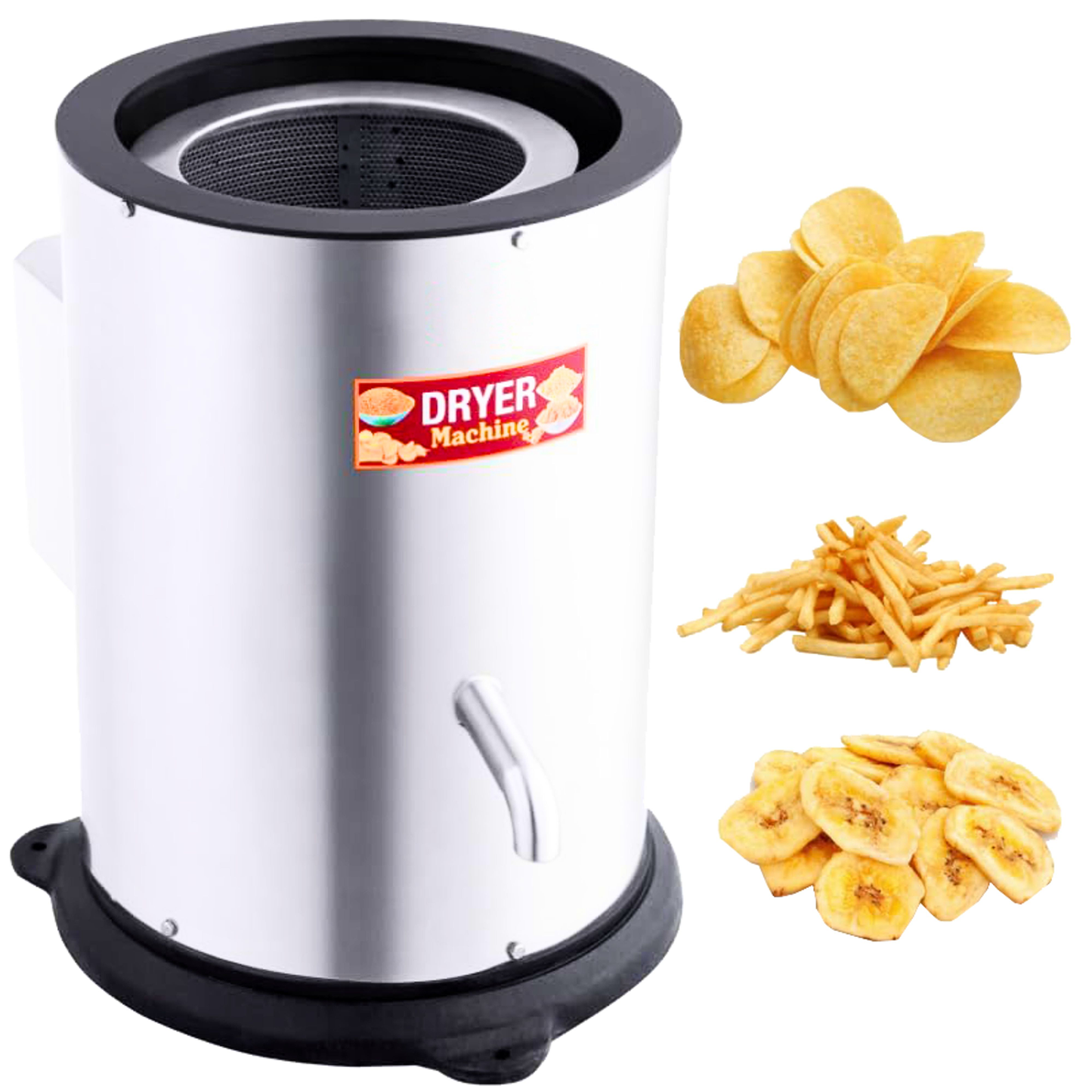 SWADESI KRAFTS Stainless Steel Oil Dryer Machine for Namkeen With 1hp Motor Remove Oil and Water from All Type Namkeen and Wafer | Snacks Dryer Machine for Snacks Capacity Is 15kg/Hr