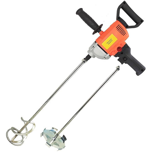 Swadesi krafts putty mixing machine blends mixture quickly and removes lumps paint mixer for painter, 1250 watt copper winded motor and crome-plated iron rod with paint mixing rod