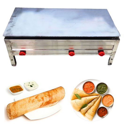 SWADESI KRAFTS Dosa Bhatti Stainless Steel Body with Plate Size 24"X36"X12" and Weight 56Kg for Making Dosa.
