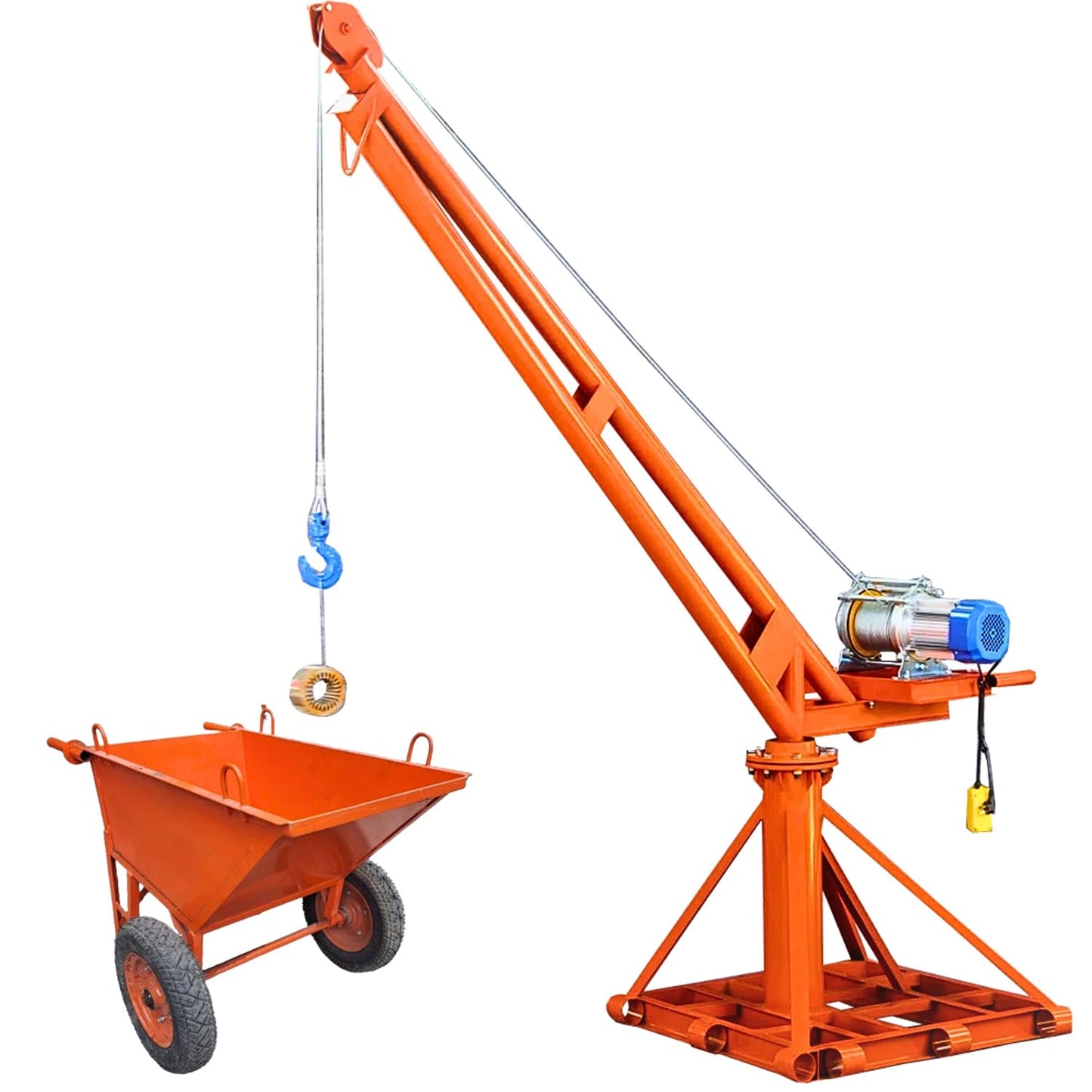 SWADESI KRAFTS Electric Mini Lifting Crane with 4HP Electric Motor & Single Trolly | 8mm Wire Thickness | 40 Meter Length of the Wire and 85-90kg Frame | Mini Crane Scale 500kg