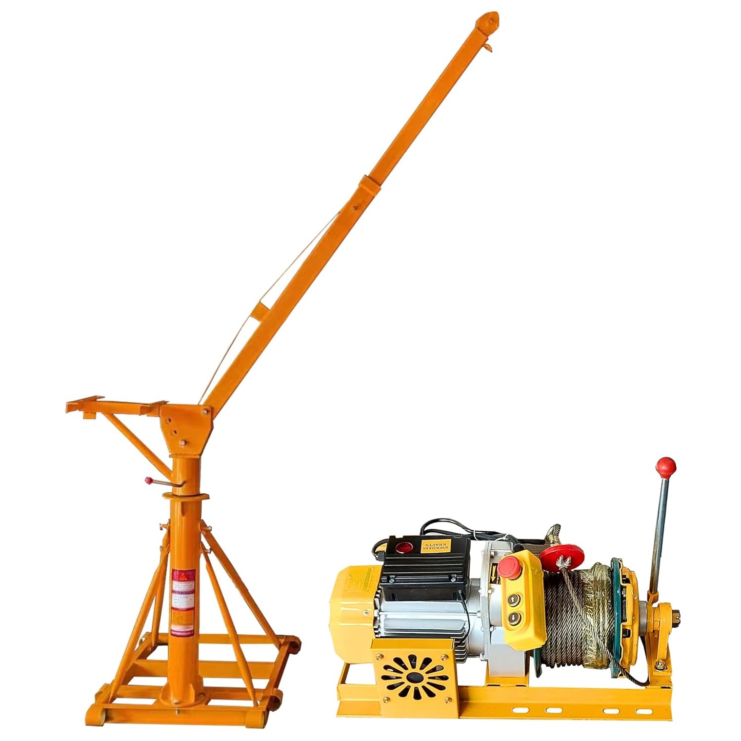 SWADESI KRAFTS Electric Mini Lifting Crane with 4HP Electric Motor |8mm Wire Thickness | 40 Meter Length of the Wire and 57-60kg with 360 Adjustable Frame | Mini Crane Scale 500kg