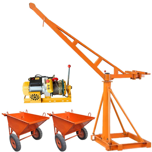 SWADESI KRAFTS Electric Mini Lifting Crane with 4HP Electric Motor with 2 Trolly | 8mm Wire Thickness | 40 Meter Length of the Wire and 53-55kg Frame | Mini Crane Scale 500kg