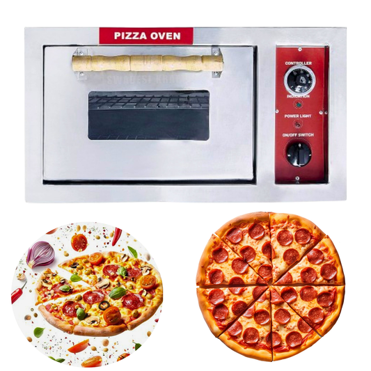 SWADESI KRAFTS stainless steel 202 pizza oven commercial use with 3000 watts, 10” x 16” inch, 4 pizza – 7-inch best pizza oven size 16”x27” inch (LXW) and 14” inch height, its use crispy up pizza