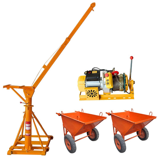 SWADESI KRAFTS Electric Mini Lifting Crane with 4HP Electric Motor with 2 Trolly | 8mm Wire Thickness | 40 Meter Length of the Wire and 57-60kg with 360 Adjustable Frame | Mini Crane Scale 500kg