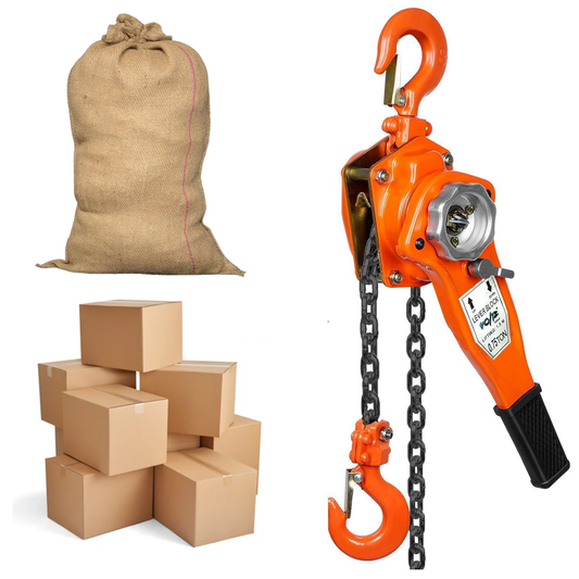 SWADESI KRAFTS Manual Ratchet Lever Hoist 750 kg Capacity Heavy Duty Single Fall Working Height 3meter Load Chain 6mm Chain hoist Lever Block Ratchet Puller Hoist with Overload Material Movement hoist