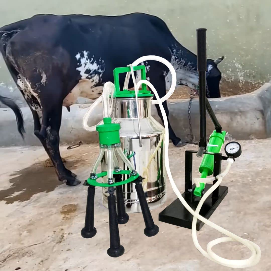 swadesi krafts Manual Rubber Cow Milking Machine For Cow Dairy (14.5 Ltr Bucket) (Compatible With Desi, Hf, Jersey Cow) (Non Compatible With Buffalo, Sahiwal, Kashmiri Cow) C6 - ?52L X 45W X 32.5H Cm