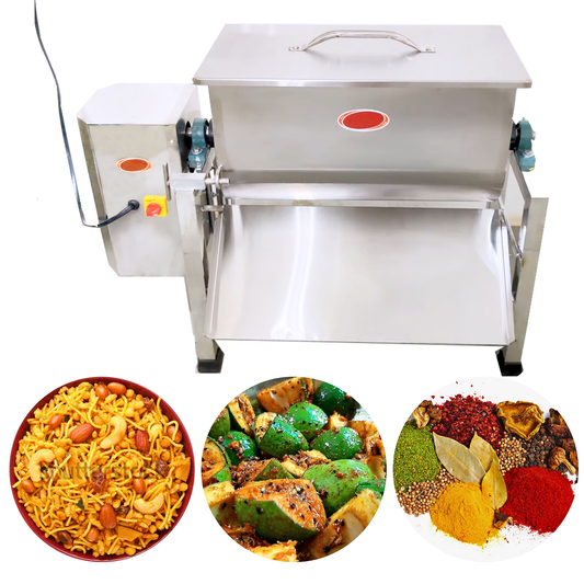 SWADESI KRAFTS Namkeen Mixing Machine Stainless Steel Body With 0.5 Hp Motor Masala Mixer Machine Size 36”X17”X29” Inch (LXWXH) Used for Mixing Different Type of Spices, Pickles and Etc.