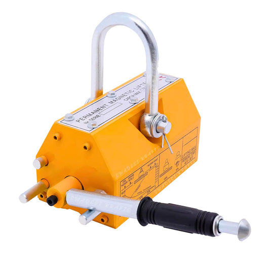 Heavy Duty Permanent Magnet Lifter Capacity 2000 kg Height 92mm x length 395mm x bottom 95mm and the Magnet Lifting Hoist for Steel Plate with MS material for magnet lifter weight 10kg
