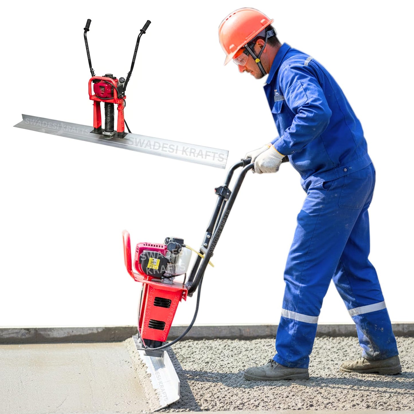 Electric Concrete Screed Vibrator Machine with 1.3HP Engine | 3 Mtr Concrete Surface Leveling Tool | Portable Power Screed for Road, Slab & Floor Finishing | Heavy Duty Construction Equipment