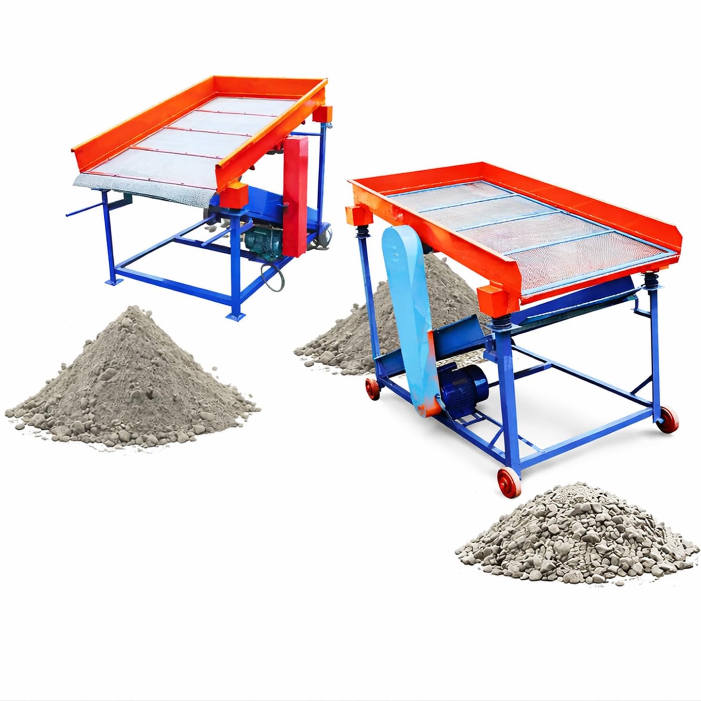 Electric Sand Sieving Machine with 2 HP Motor, 220V Vibrating Sand Separator, 5×3 Feet Sieving Bed, Heavy Duty Mild Steel Construction Sand Screening Machine for Construction Work
