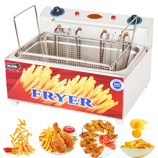 Swadesi Krafts Deep Fryer Machine Stainless Steel 202 Body With 3500-Watt Heater Automatic Deep Fryer Size 25”X13”X14.5” Inch (LXWXH) Used for Fry Samosa, French Fry, Bhature Etc