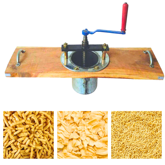 SWADESI KRAFTS Stainless Steel Namkeen Making Machine for Business | Hand Operated Sev Maker Machine has 9 Die(0 to 5 no.) sev, Thika Gathiya, Papdi A1