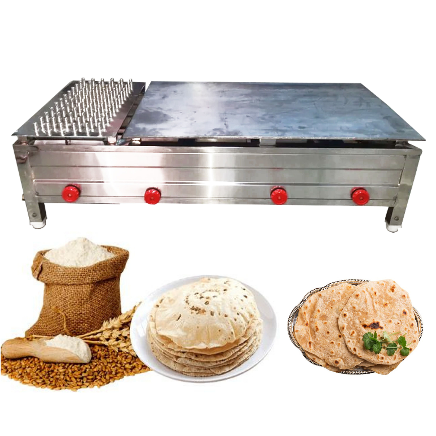 SWADESI KRAFTS stainless steel chapati Bhatti gas puffer 18”36”12” inch | commercial chapati making machine with puffer plate use for roti Frankie sandwich paratha wraps A1