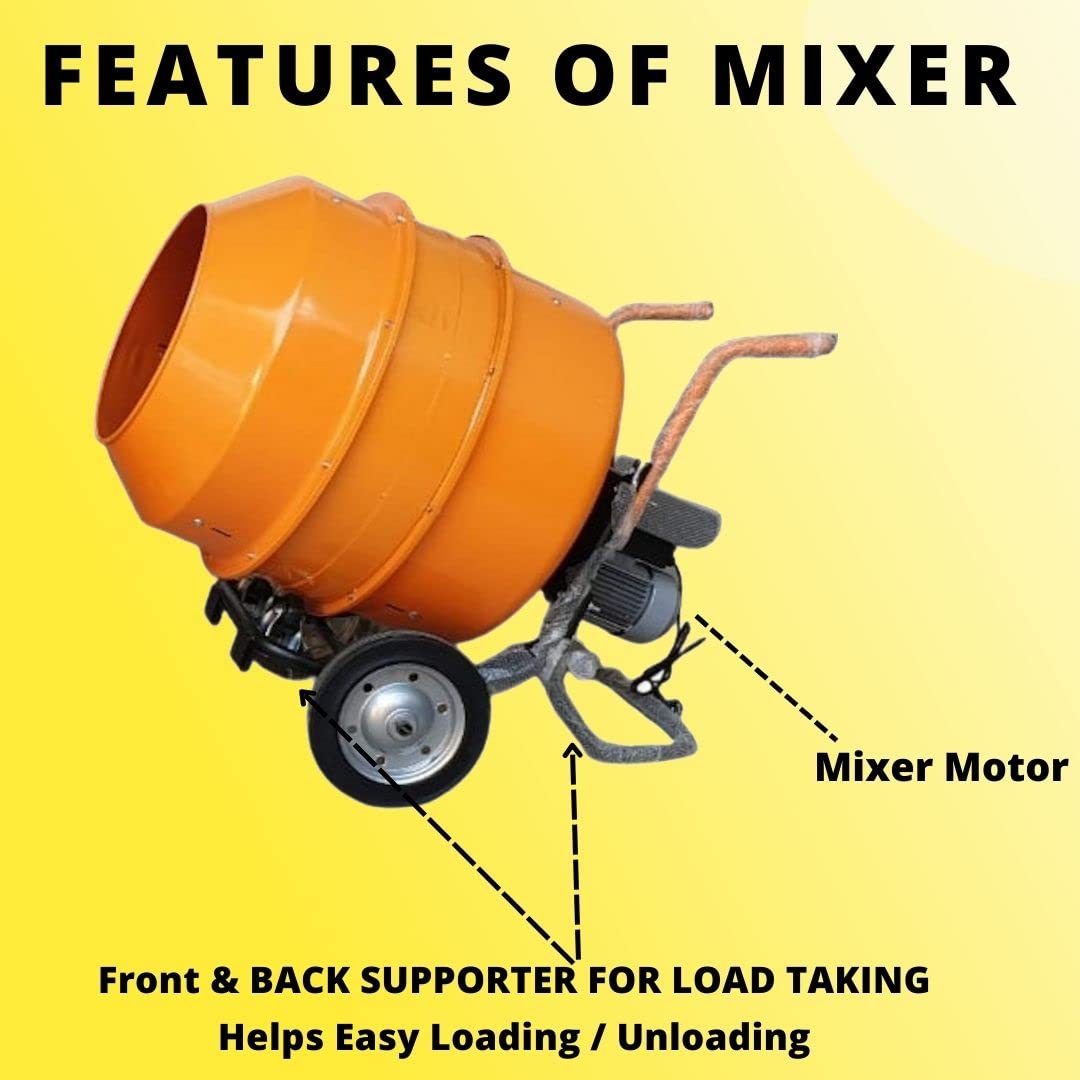 SWADESI KRAFTS Concrete Mixer Machine | Electric Concrete Mixture Machine (350ltr)- 1hp motor