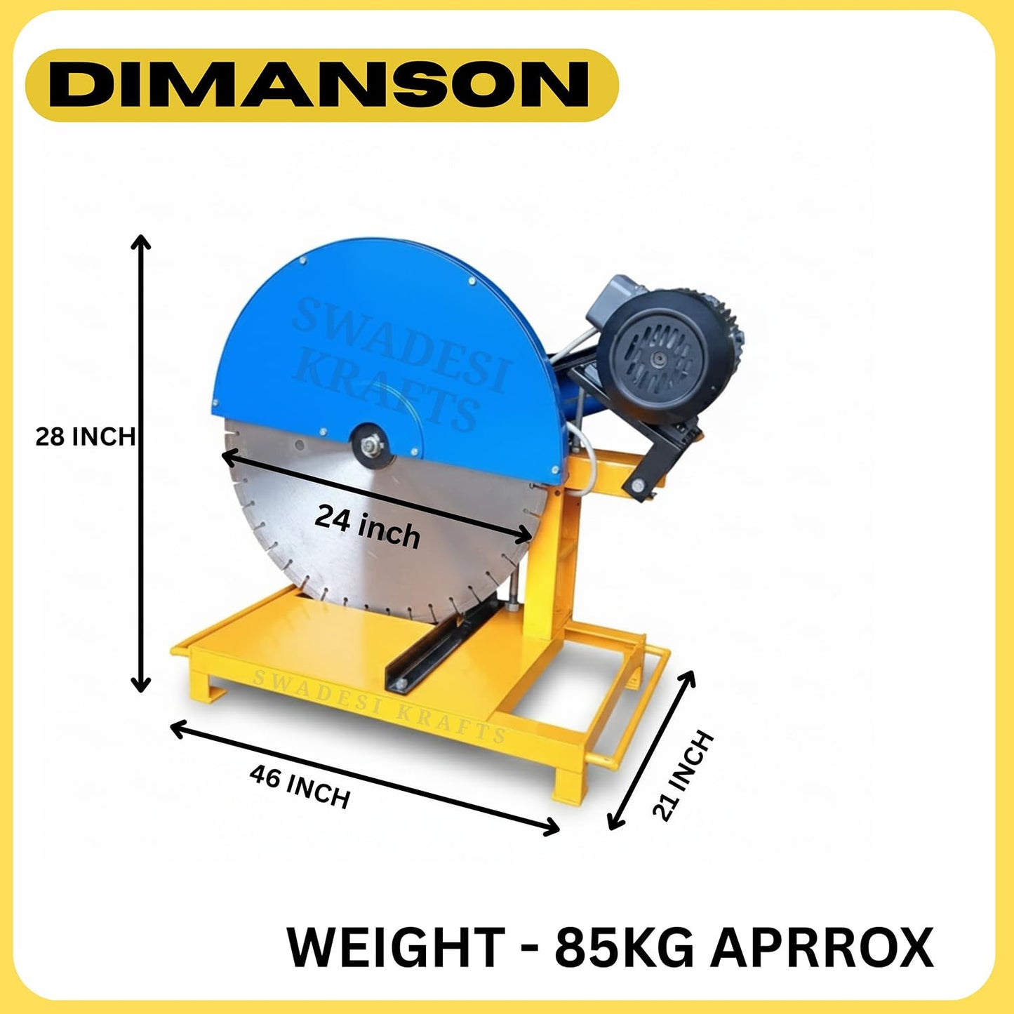 Heavy Duty Concrete Block Cutting Machine | AAC Block Cutter with Diamond Blade | Electric Brick & Stone Cutting Machine | Construction Tool Equipment