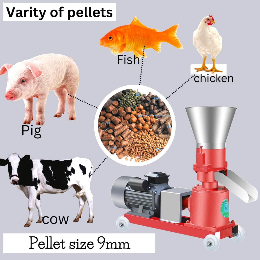 SWADESI KRAFTS 5 HP Pellet Machine for Animal Feed Single Phase Copper Motor 9MM for (Cattle, Chicken, Fish, Fig, Goat)
