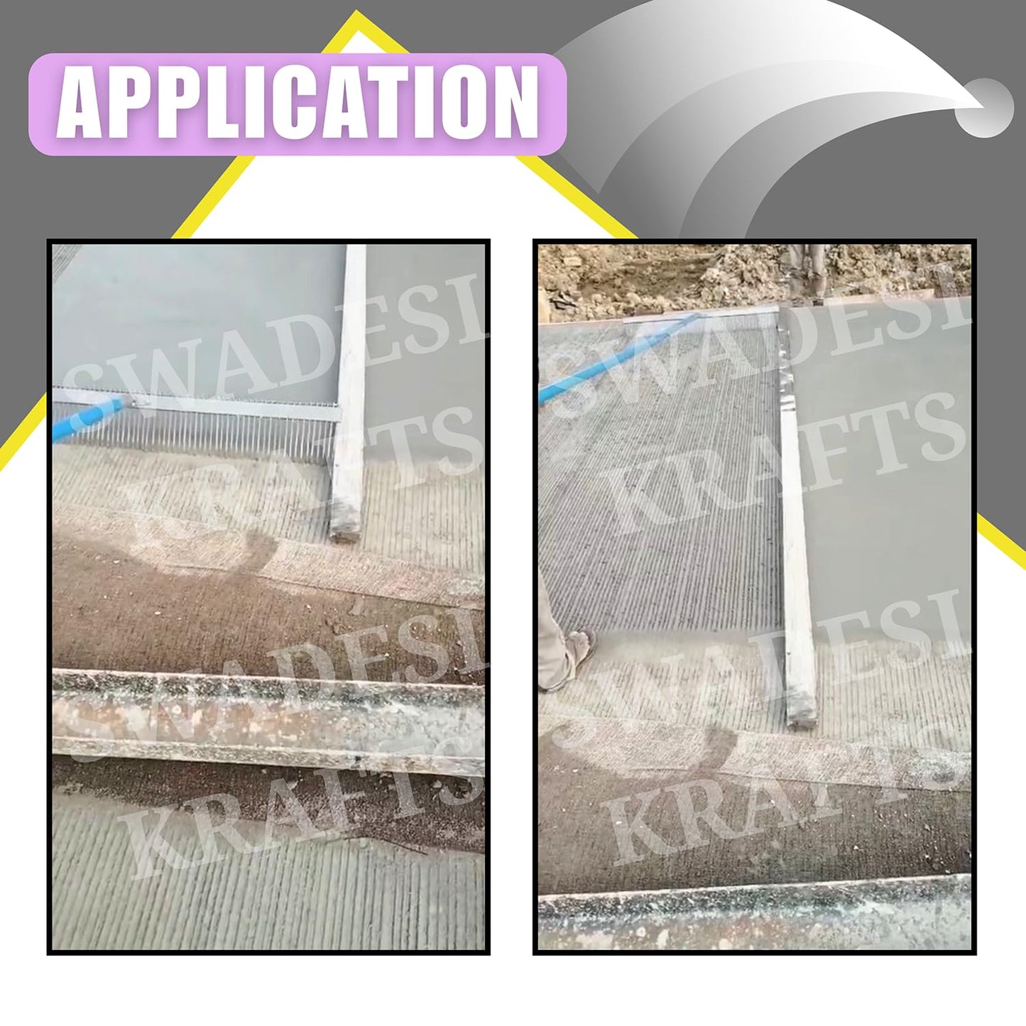 Concrete Texture Brush | Heavy Duty Bristles | Aluminium Handle | Surface Finishing Tool for Concrete Texturing and Anti-Skid Finishing