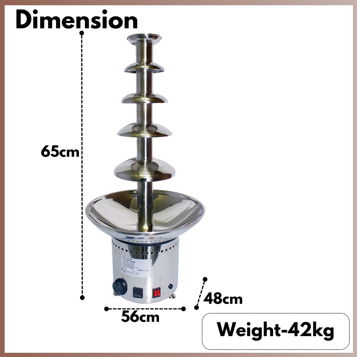 Swadesi Krafts 5 Tier Electric Chocolate Fountain Machine Mini for Kids Party Temperature 50-250℃ | Stainless Steel Chocolate Fondue Machine A3
