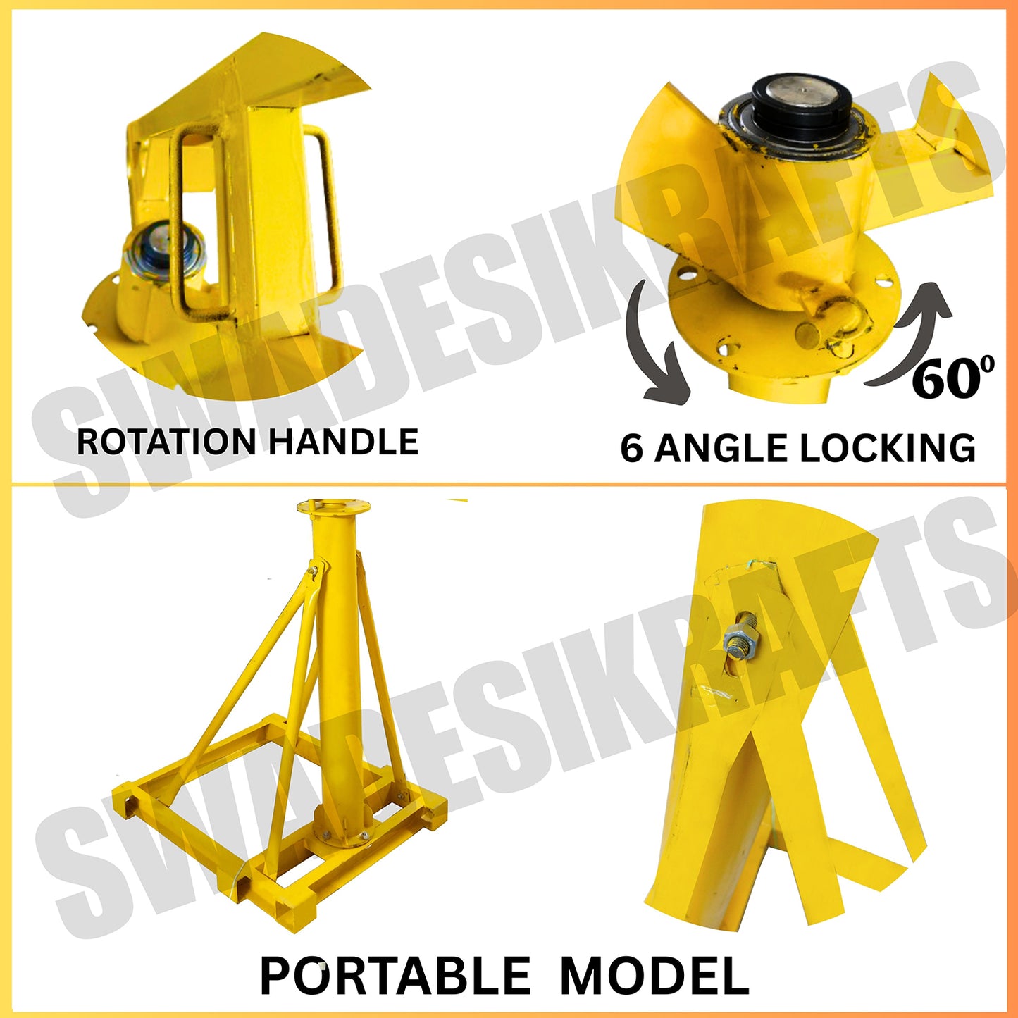 SWADESI KRAFTS Electric Mini Lifting Crane with 3HP Electric Motor with 2 Trolly | 8mm Wire Thickness | 50 Meter Length of the Wire and 60kg Frame | Mini Crane Scale 500kg
