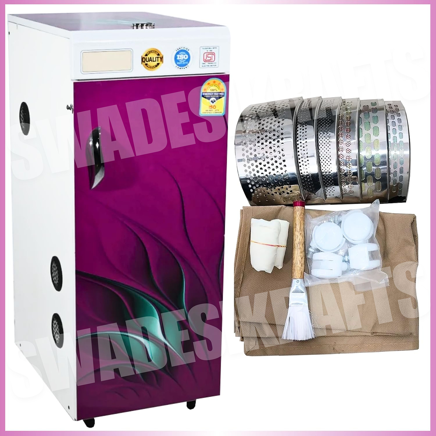 SWADESI KRAFTS Automatic Domestic Flour Mill Machine for Business with 1hp Motor | Atta Chakki for Home Capacity is 8-12kg/Hr