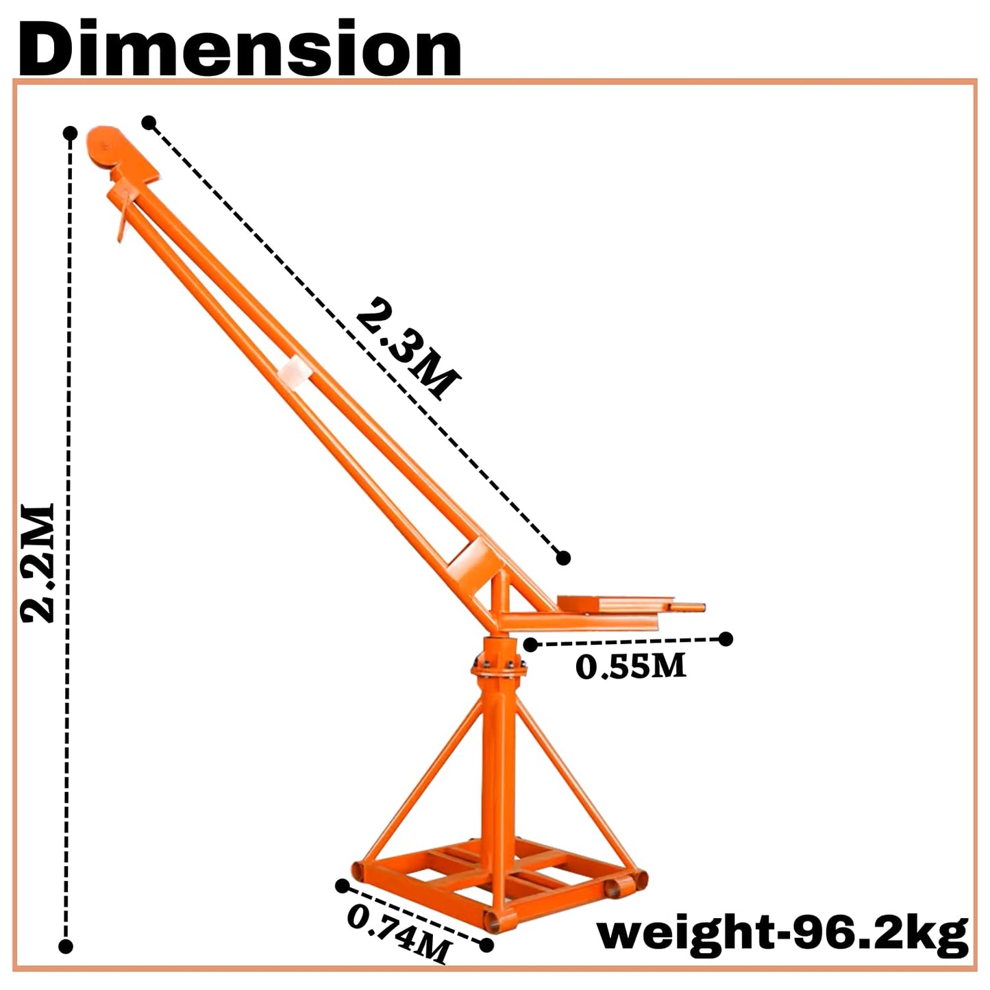 SWADESI KRAFTS Electric Mini Lifting Crane 85-90kg Frame | Mini Crane Scale 500kg (WITHOUT MOTOR)