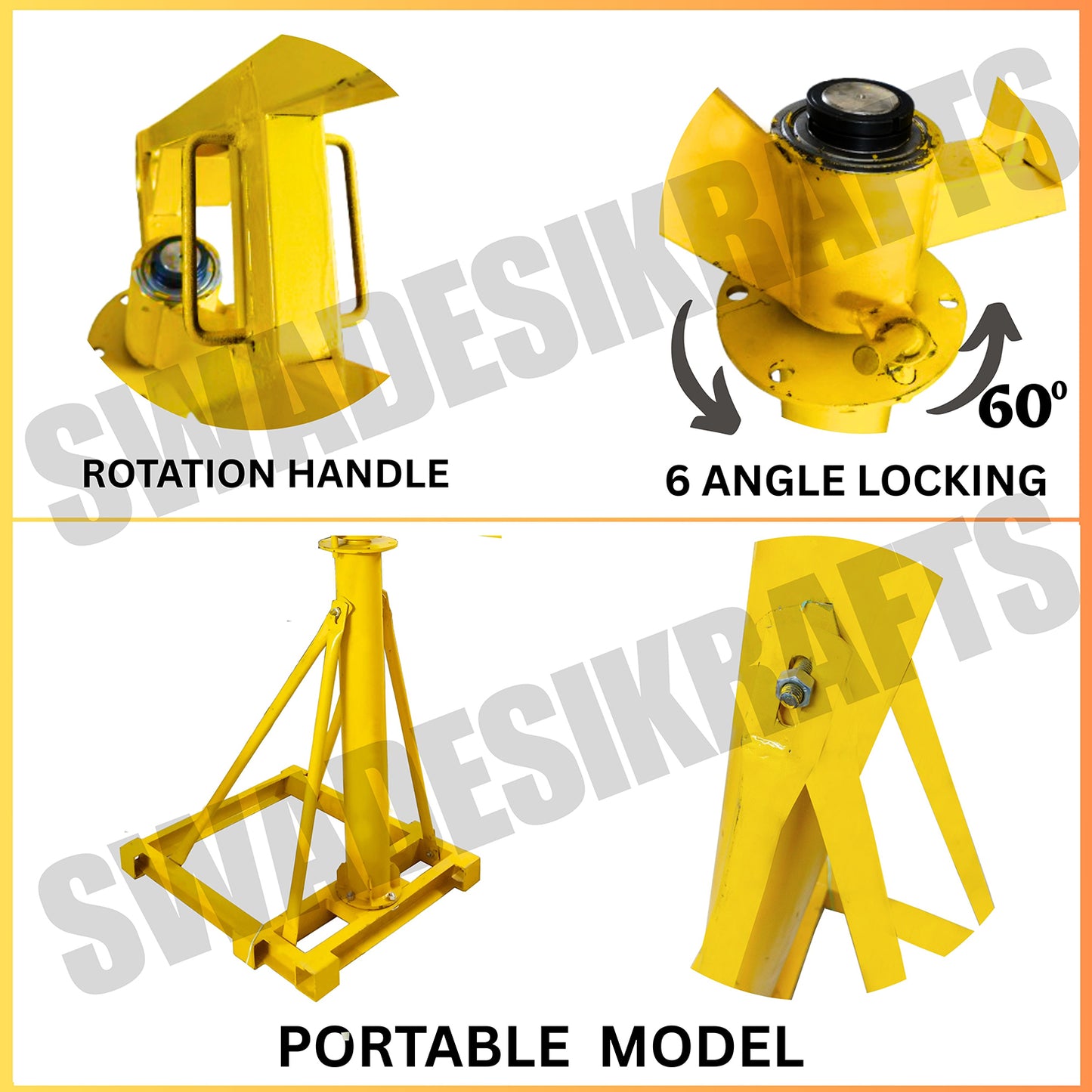 SWADESI KRAFTS Electric Mini Lifting Crane with 4HP Electric Motor with Clutch |8mm Wire Thickness | 50 Meter Length of the Wire and 60kg Frame | Mini Crane...