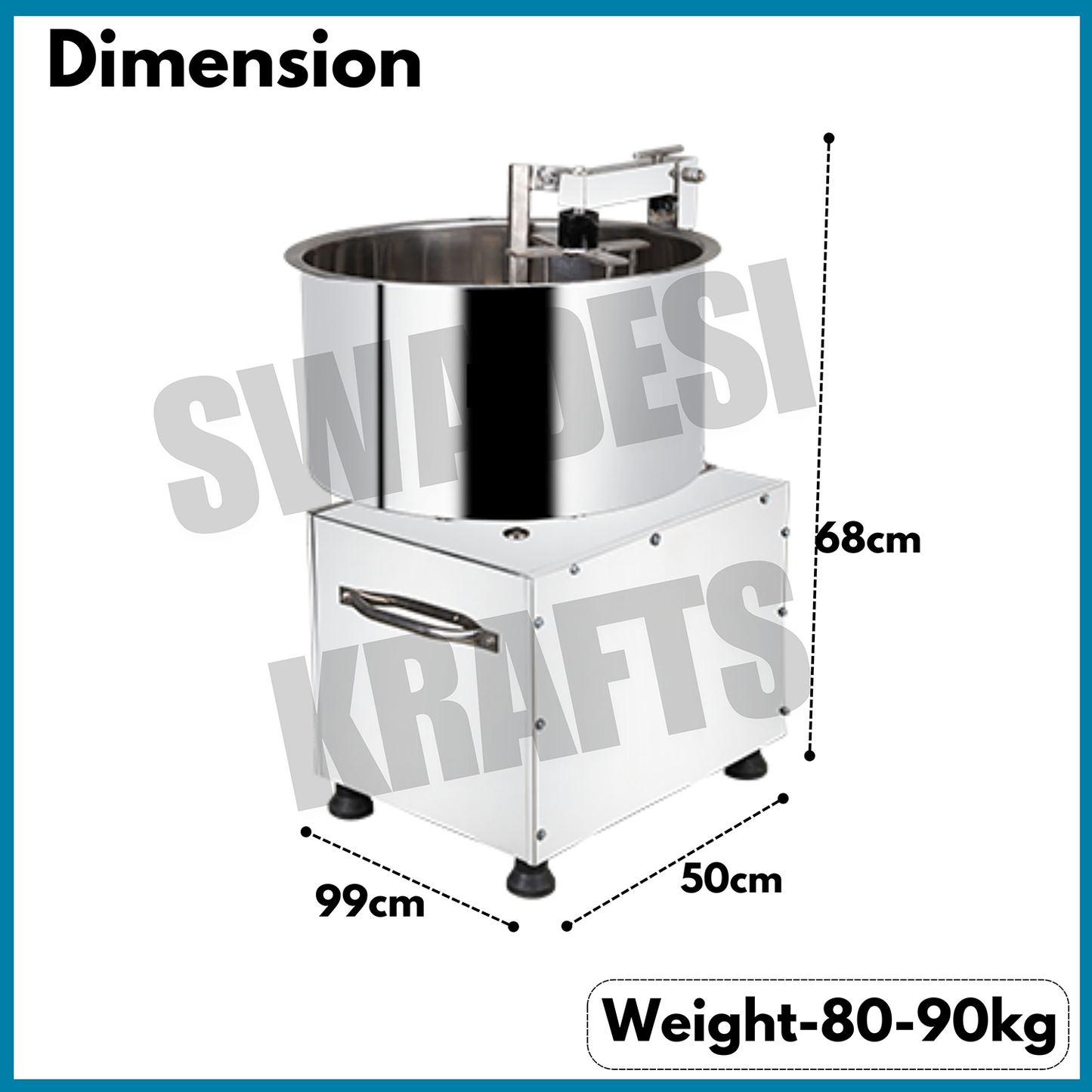 Swadesi Krafts 05 Kg Besan Mixing Machine With 0.5hp Motor B1