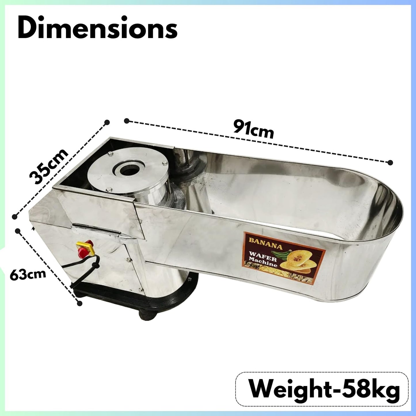 SWADESI KRAFTS Automatic Banana Slicer Machine for Chips | Stainless Steel Banana Chips Cutter Machine Electric Comes with 1HP Motor & 3 Die (ROUND, OVEL, & PATA) A3