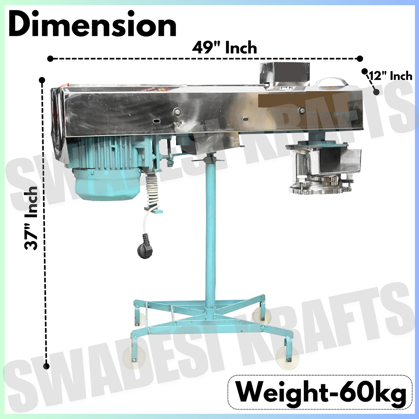 SWADESI KRAFTS Namkeen Making Machine for Business 7 inch Diemeter | Sev Maker Machine Electric Capacity 60-70kg/HR | Copper Motor 0.5HP 1440Rpm A1